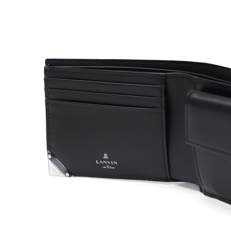 Lanvin on Blue Bifold Wallet for Men Brand LANVIN en Bleu Wallet Genuine Leather Easy to Use Compact Bifold Adult Leather Folding Wallet Leather Slim Thin Thin Coin Purse Lightweight Lightweight Gift Aqua 513622