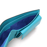 Lanvin on Blue Bifold Wallet for Men Brand LANVIN en Bleu Wallet Genuine Leather Easy to Use Compact Bifold Adult Leather Folding Wallet Leather Slim Thin Thin Coin Purse Lightweight Lightweight Gift Aqua 513622