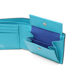 Lanvin on Blue Bifold Wallet for Men Brand LANVIN en Bleu Wallet Genuine Leather Easy to Use Compact Bifold Adult Leather Folding Wallet Leather Slim Thin Thin Coin Purse Lightweight Lightweight Gift Aqua 513622