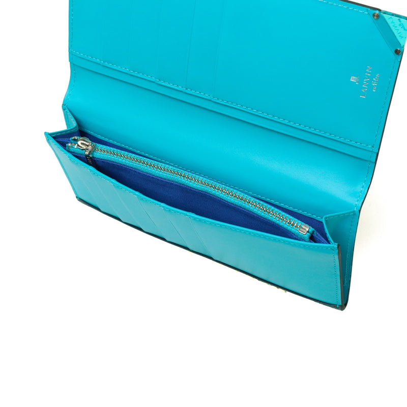 ランバン オン ブルー 長財布 メンズ LANVIN en Bleu 財布 薄い ブランド 本革 レザー 革 スリム 薄型 シンプル 軽量 カード入れ 多い おしゃれ 大人 男性 30代 40代 プレゼント かっこいい アクア 513624