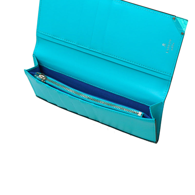 ランバン オン ブルー 長財布 メンズ LANVIN en Bleu 財布 薄い ブランド 本革 レザー 革 スリム 薄型 シンプル 軽量 カード入れ 多い おしゃれ 大人 男性 30代 40代 プレゼント かっこいい アクア 513624