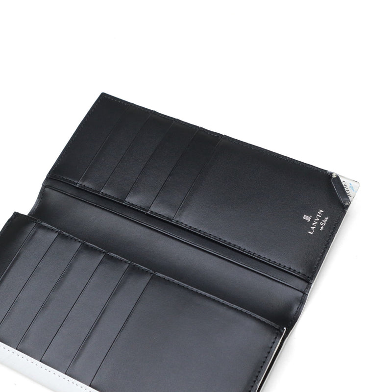 ランバン オン ブルー 長財布 メンズ LANVIN en Bleu 財布 薄い ブランド 本革 レザー 革 スリム 薄型 シンプル 軽量 カード入れ 多い おしゃれ 大人 男性 30代 40代 プレゼント かっこいい アクア 513624