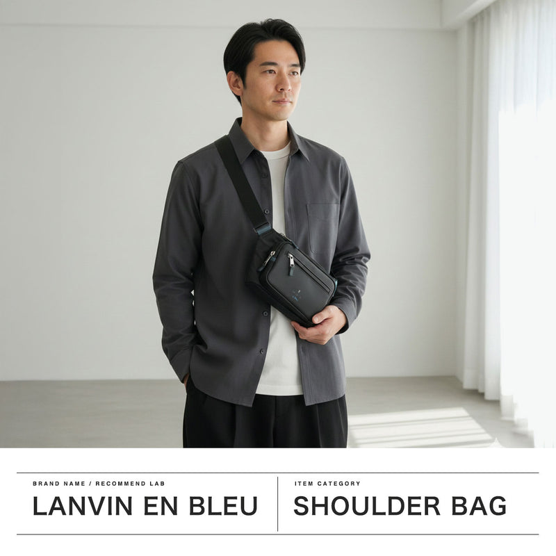 ランバン オン ブルー ショルダーバッグ メンズ レディース 斜めがけバッグ LANVIN en Bleu ブランド 小さめ 斜めがけ 大人 軽量 軽い ショルダー バッグ 合皮 撥水 耐水 ドレッセ ミニショルダーバッグ 515111