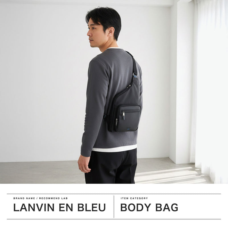 ランバン オン ブルー ボディバッグ メンズ レディース 小さめ ペットボトル LANVIN en Bleu ブランド 軽量 軽い 斜めがけ ワンショルダー バッグ 合皮 撥水 耐水 ドレッセ ワンショルダーバッグ 515911