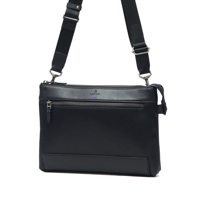 LANVIN on蓝色离合器包男士品牌LANVIN en Bleu 2way斜挎包斜挎包第二包离合器手持PVC条纹A5 颠簸离合器肩517121