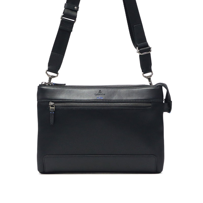 LANVIN on蓝色离合器包男士品牌LANVIN en Bleu 2way斜挎包斜挎包第二包离合器手持PVC条纹A5 颠簸离合器肩517121