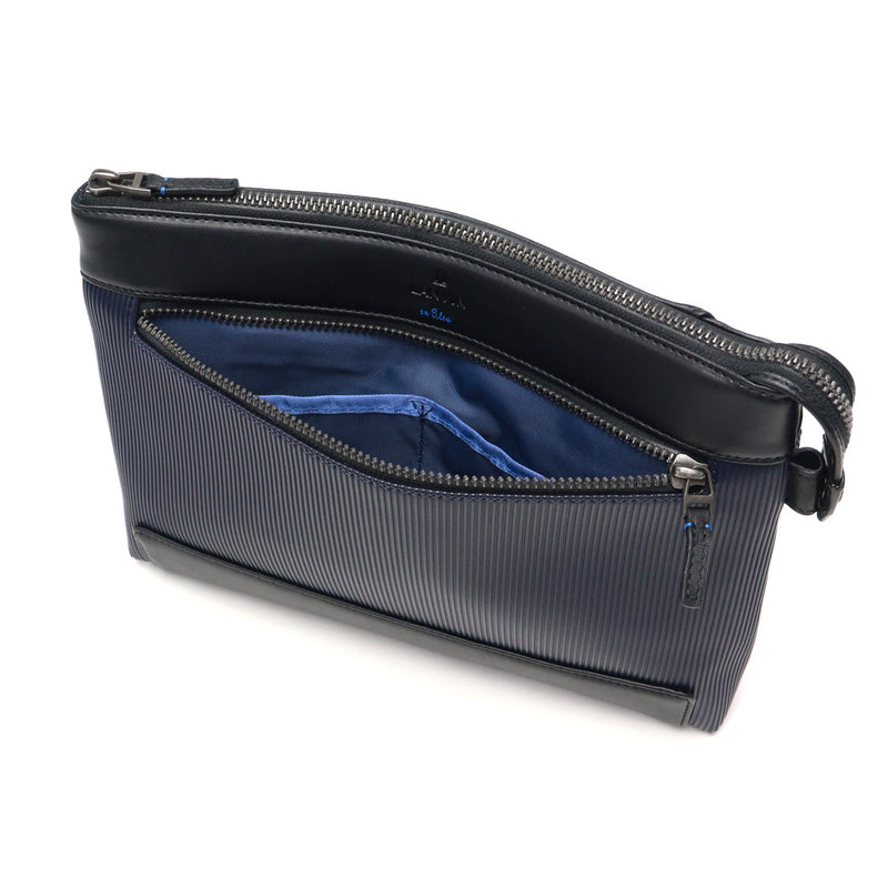 LANVIN on蓝色离合器包男士品牌LANVIN en Bleu 2way斜挎包斜挎包第二包离合器手持PVC条纹A5 颠簸离合器肩517121