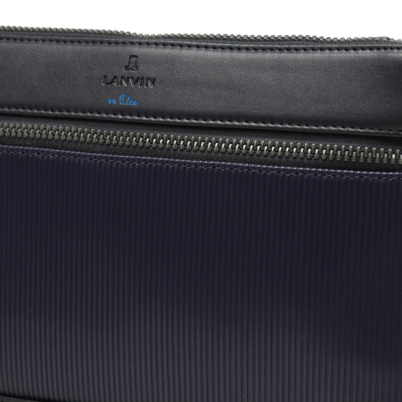 LANVIN on蓝色离合器包男士品牌LANVIN en Bleu 2way斜挎包斜挎包第二包离合器手持PVC条纹A5 颠簸离合器肩517121