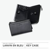 ランバン オン ブルー キーケース メンズ ブランド 革 本革 LANVIN en Bleu 小銭入れ 小銭 コインケース レザー 5連 キー 鍵 おしゃれ シンプル コンパクト 軽量 ガンメタル 高級感 上品 ロゴ レノア 518611