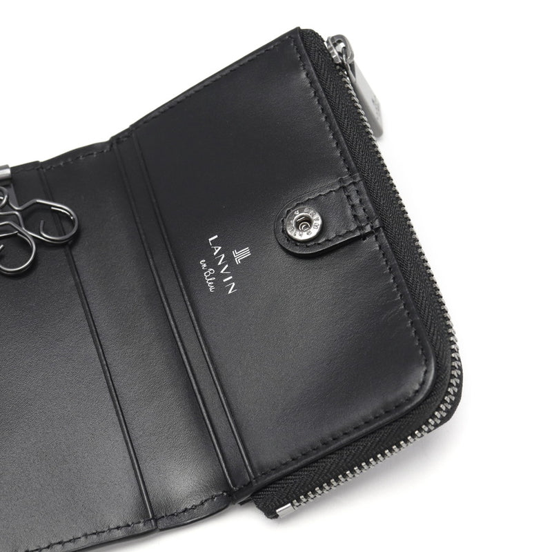 ランバン オン ブルー キーケース メンズ ブランド 革 本革 LANVIN en Bleu 小銭入れ 小銭 コインケース レザー 5連 キー 鍵 おしゃれ シンプル コンパクト 軽量 ガンメタル 高級感 上品 ロゴ レノア 518611
