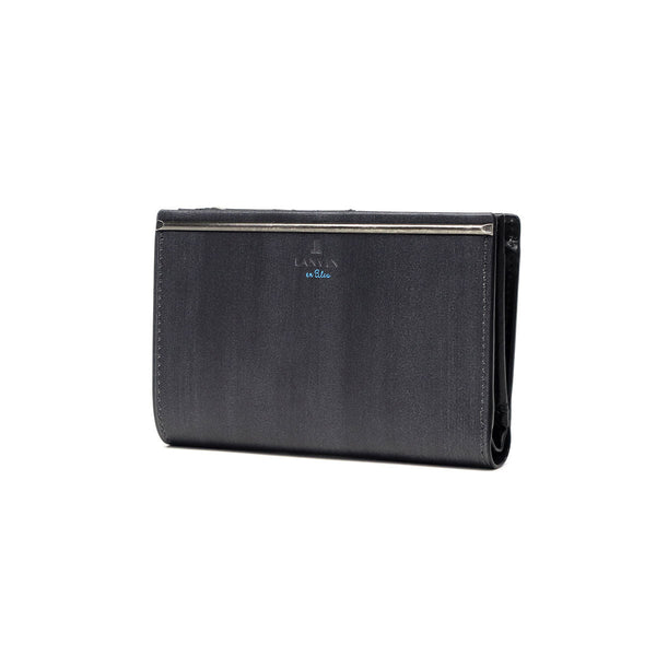 ランバン オン ブルー 二つ折り財布 メンズ LANVIN en Bleu 小銭入れあり ブランド レザー 本革 牛革 革 財布 折り財布 ウォレット おしゃれ 軽量 カード ガンメタル シンプル 大人 レノア 518613