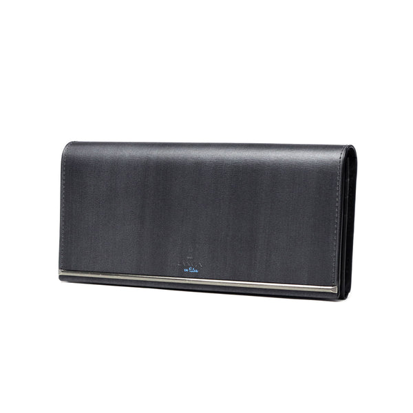 ランバン オン ブルー 長財布 メンズ かぶせ 薄型 LANVIN en Bleu 薄型財布 本革 ブランド レザー 牛革 革 財布 小銭入れあり ロングウォレット おしゃれ 軽量 ガンメタル シンプル 大人 レノア 518614