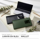 ランバン オン ブルー 長財布 メンズ 薄い 本革 LANVIN en Bleu 財布 革 牛革 ブランド 軽量 軽い かぶせ フラップ 小銭入れ 小銭入れ付き 薄型 スリム 革財布 おしゃれ シンプル ロゴ ディアブロ 519605