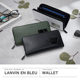 ランバン オン ブルー 長財布 メンズ 本革 革 レザー LANVIN en Bleu 財布 ウォレット ブランド 大容量 ラウンドファスナー ファスナー 黒 ブラック 軽い 軽量 小銭入れ 小銭 小銭入れあり ディアブロ 519606