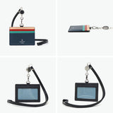 ランバン オン ブルー IDケース メンズ 本革 LANVIN en Bleu IDカードホルダー IDカードケース ブランド レザー 牛革 革 ネックストラップ リール付き おしゃれ 軽量 カード スタンパ 522606