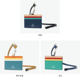 ランバン オン ブルー IDケース メンズ 本革 LANVIN en Bleu IDカードホルダー IDカードケース ブランド レザー 牛革 革 ネックストラップ リール付き おしゃれ 軽量 カード スタンパ 522606