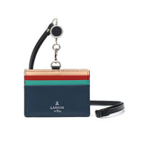 ランバン オン ブルー IDケース メンズ 本革 LANVIN en Bleu IDカードホルダー IDカードケース ブランド レザー 牛革 革 ネックストラップ リール付き おしゃれ 軽量 カード スタンパ 522606