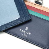ランバン オン ブルー IDケース メンズ 本革 LANVIN en Bleu IDカードホルダー IDカードケース ブランド レザー 牛革 革 ネックストラップ リール付き おしゃれ 軽量 カード スタンパ 522606
