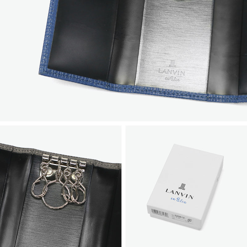 ランバン オン ブルー キーケース メンズ 鍵入れ 小さめ LANVIN en Bleu ブランド 大人 上品 キー ケース 鍵 4連 三つ折り 革小物 軽量 高級感 シンプル レザー 本革 革 おしゃれ プレゼント ゼブダ 529612