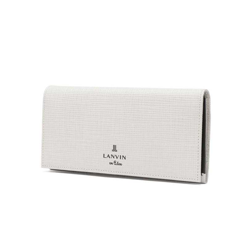 ランバン オン ブルー 長財布 メンズ ブランド 薄い LANVIN en Bleu 財布 かぶせ フラップ 小銭入れあり シンプル 本革 牛革 革 レザー ブラック 黒 グレー 白 青 おしゃれ 上品 ビジネス ゼブダ 529616