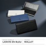 ランバン オン ブルー 長財布 メンズ ブランド 薄い LANVIN en Bleu 財布 かぶせ フラップ 小銭入れあり シンプル 本革 牛革 革 レザー ブラック 黒 グレー 白 青 おしゃれ 上品 ビジネス ゼブダ 529616