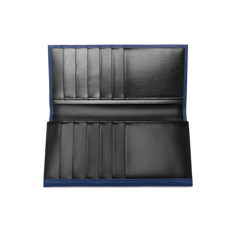 ランバン オン ブルー 長財布 メンズ ブランド 薄い LANVIN en Bleu 財布 かぶせ フラップ 小銭入れあり シンプル 本革 牛革 革 レザー ブラック 黒 グレー 白 青 おしゃれ 上品 ビジネス ゼブダ 529616
