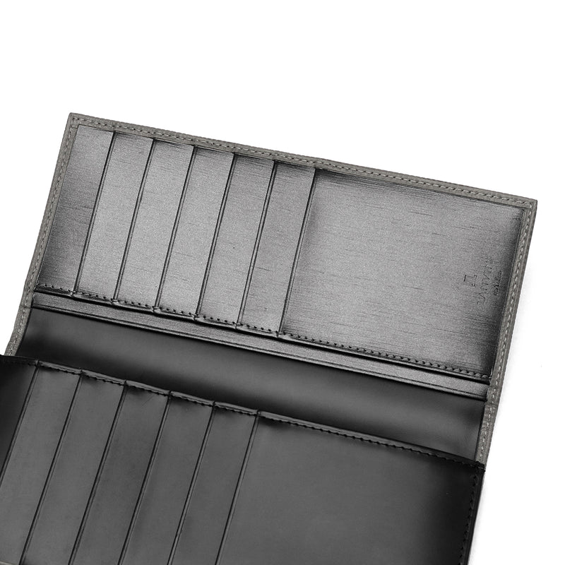 ランバン オン ブルー 長財布 メンズ ブランド 薄い LANVIN en Bleu 財布 かぶせ フラップ 小銭入れあり シンプル 本革 牛革 革 レザー ブラック 黒 グレー 白 青 おしゃれ 上品 ビジネス ゼブダ 529616