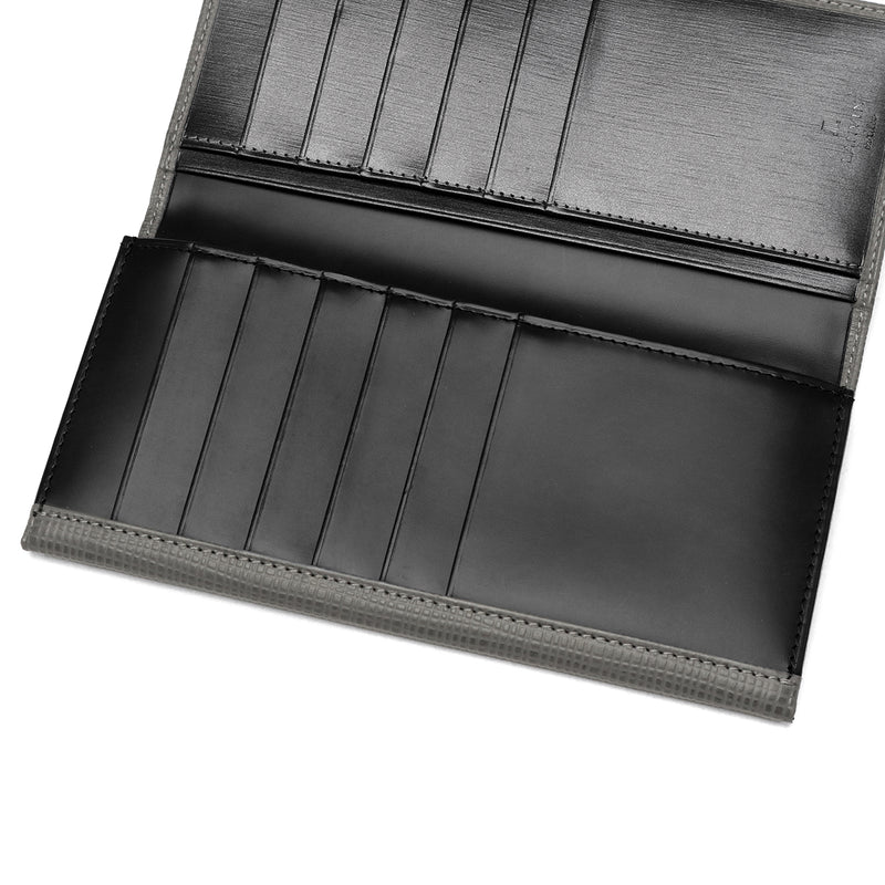 ランバン オン ブルー 長財布 メンズ ブランド 薄い LANVIN en Bleu 財布 かぶせ フラップ 小銭入れあり シンプル 本革 牛革 革 レザー ブラック 黒 グレー 白 青 おしゃれ 上品 ビジネス ゼブダ 529616