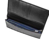 ランバン オン ブルー 長財布 メンズ ブランド 薄い LANVIN en Bleu 財布 かぶせ フラップ 小銭入れあり シンプル 本革 牛革 革 レザー ブラック 黒 グレー 白 青 おしゃれ 上品 ビジネス ゼブダ 529616