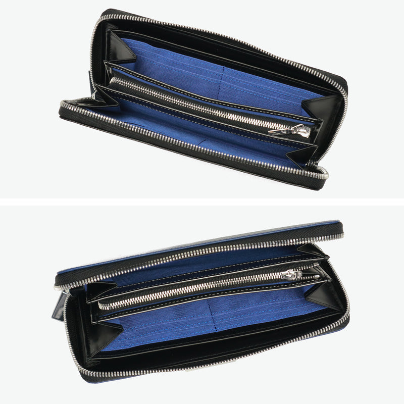 ランバン オン ブルー 長財布 メンズ ブランド LANVIN en Bleu 財布 ラウンドファスナー 小銭入れあり シンプル 本革 牛革 革 レザー 大容量 ブラック 黒 グレー 白 青 おしゃれ 上品 ゼブダ 529617