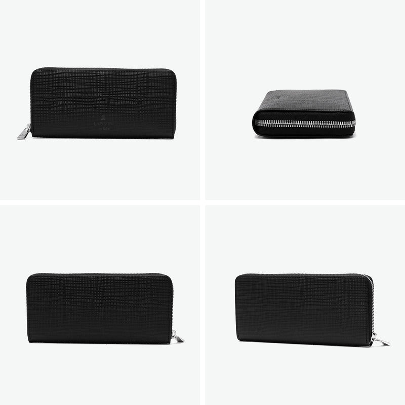 ランバン オン ブルー 長財布 メンズ ブランド LANVIN en Bleu 財布 ラウンドファスナー 小銭入れあり シンプル 本革 牛革 革 レザー 大容量 ブラック 黒 グレー 白 青 おしゃれ 上品 ゼブダ 529617