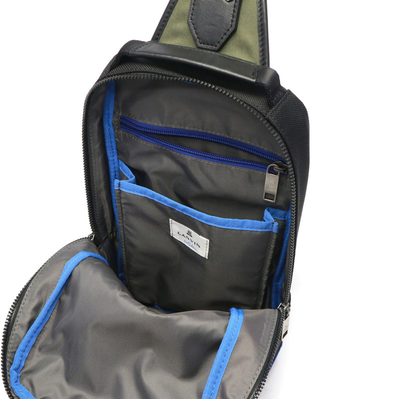 ランバン オン ブルー ボディバッグ メンズ ブランド 縦型 軽量 おしゃれ LANVIN en Bleu ワンショルダーバッグ 斜めがけ ショルダー ナイロン カジュアル きれいめ シンプル 大人 上品 撥水 A5 リール 530911