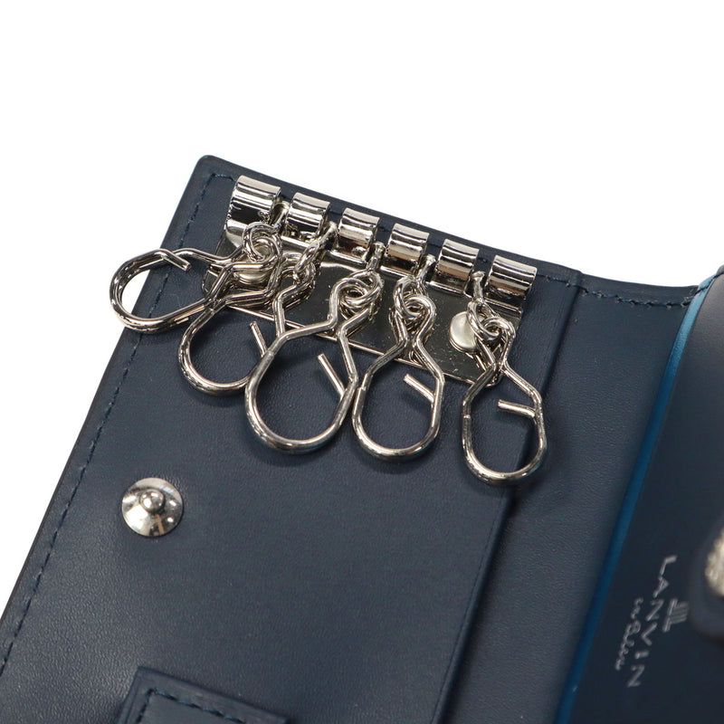 Lanvin On Blue Key Case for Men Smart Key Leather Brand Lanvin en Bleu Coin Purse Coin Purse 카드가있는 5 라인 코인 케이스 소형 간단한 슬림 키 경량 부분 555611