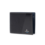 Lanvin上的藍色錢包男士緊湊型Lanvin en bleu兩倍的雙面品牌品牌真皮牛皮皮革小型小錢包小錢包簡單徽標成人優雅時尚的局部5555613