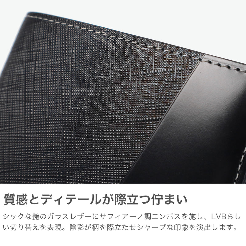 Lanvin on Blue Wallet Men's Compact LANVIN en Bleu Two-fold Bifold Brand Genuine Leather Cowhide Leather Small Small Wallet Wallet Simple Logo Adult Elegant Stylish Partial 555613