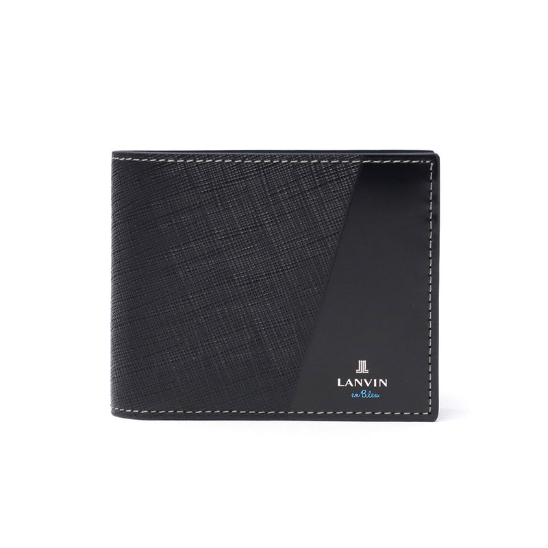 Lanvin on Blue Wallet Men's Compact LANVIN en Bleu Two-fold Bifold Brand Genuine Leather Cowhide Leather Small Small Wallet Wallet Simple Logo Adult Elegant Stylish Partial 555613