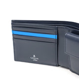 Lanvin on Blue Wallet Men's Compact LANVIN en Bleu Two-fold Bifold Brand Genuine Leather Cowhide Leather Small Small Wallet Wallet Simple Logo Adult Elegant Stylish Partial 555613