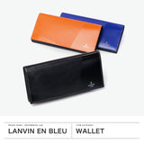 Lanvin di Lanvin Long Long Lanvin en Bleu Kulit Tulen Kulit Tipis Dompet Tipis Kapasiti Besar Penutup Dewasa Dewasa Mudah Elegant Elegant Long Card Card Coin Parse Parse 555615