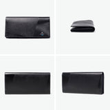 Lanvin di Lanvin Long Long Lanvin en Bleu Kulit Tulen Kulit Tipis Dompet Tipis Kapasiti Besar Penutup Dewasa Dewasa Mudah Elegant Elegant Long Card Card Coin Parse Parse 555615