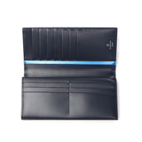 Lanvin di Lanvin Long Long Lanvin en Bleu Kulit Tulen Kulit Tipis Dompet Tipis Kapasiti Besar Penutup Dewasa Dewasa Mudah Elegant Elegant Long Card Card Coin Parse Parse 555615