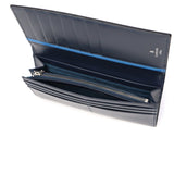 Lanvin di Lanvin Long Long Lanvin en Bleu Kulit Tulen Kulit Tipis Dompet Tipis Kapasiti Besar Penutup Dewasa Dewasa Mudah Elegant Elegant Long Card Card Coin Parse Parse 555615