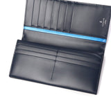 Lanvin di Lanvin Long Long Lanvin en Bleu Kulit Tulen Kulit Tipis Dompet Tipis Kapasiti Besar Penutup Dewasa Dewasa Mudah Elegant Elegant Long Card Card Coin Parse Parse 555615