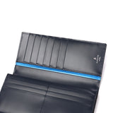 Lanvin di Lanvin Long Long Lanvin en Bleu Kulit Tulen Kulit Tipis Dompet Tipis Kapasiti Besar Penutup Dewasa Dewasa Mudah Elegant Elegant Long Card Card Coin Parse Parse 555615