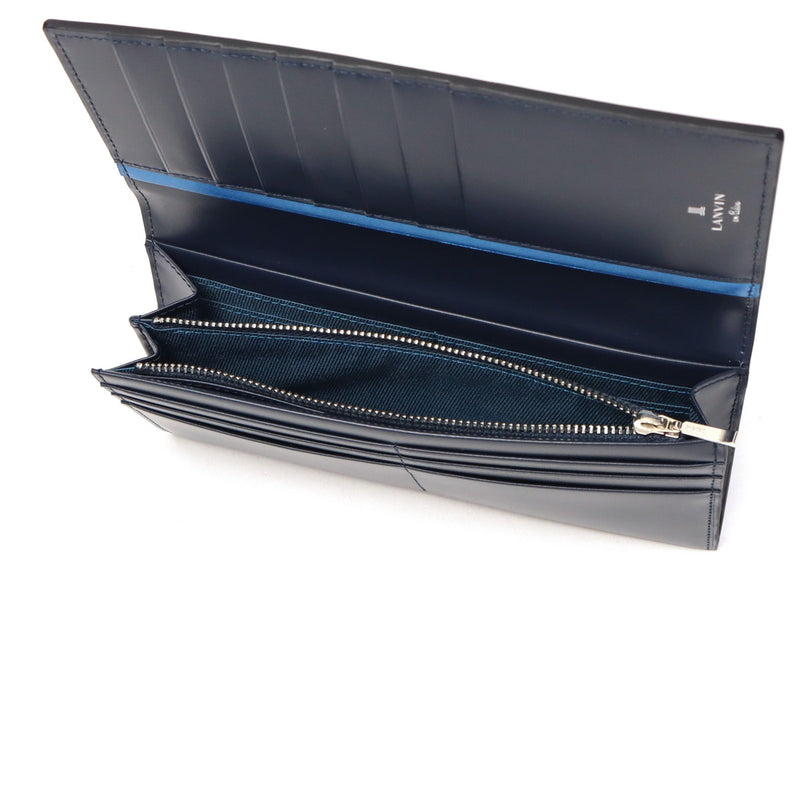 Lanvin di Lanvin Long Long Lanvin en Bleu Kulit Tulen Kulit Tipis Dompet Tipis Kapasiti Besar Penutup Dewasa Dewasa Mudah Elegant Elegant Long Card Card Coin Parse Parse 555615