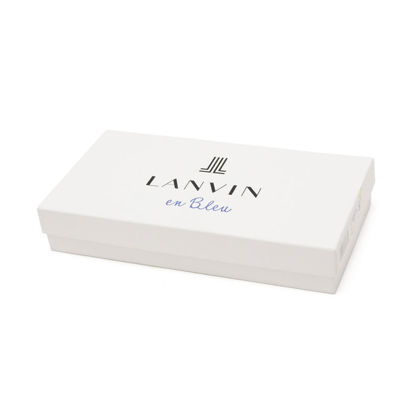 蓝长钱包男士LANVIN en Bleu圆拉链真皮皮革品牌大容量成人简单时尚优雅长钱包卡存储零钱包 钱包皮革钱包穿孔555616