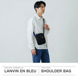 LANVIN on蓝色挎包男士品牌LANVIN en Bleu斜挎帅气成人轻量小立式真皮包聚酯尼龙斜挎包A5 防水日本制男士拉娜557101