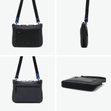 LANVIN on蓝色挎包男士品牌LANVIN en Bleu斜挎帅气成人轻量小真皮皮革包聚酯尼龙斜挎包A5防水 日本制造男性拉纳557102