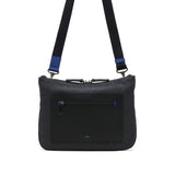 LANVIN on蓝色挎包男士品牌LANVIN en Bleu斜挎帅气成人轻量小真皮皮革包聚酯尼龙斜挎包A5防水 日本制造男性拉纳557102