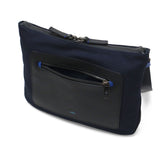 LANVIN on蓝色挎包男士品牌LANVIN en Bleu斜挎帅气成人轻量小真皮皮革包聚酯尼龙斜挎包A5防水 日本制造男性拉纳557102
