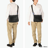 LANVIN on蓝色挎包男士品牌LANVIN en Bleu斜挎帅气成人轻量真皮皮革包聚酯尼龙斜挎包A4防水 时尚日本制男士拉娜557103